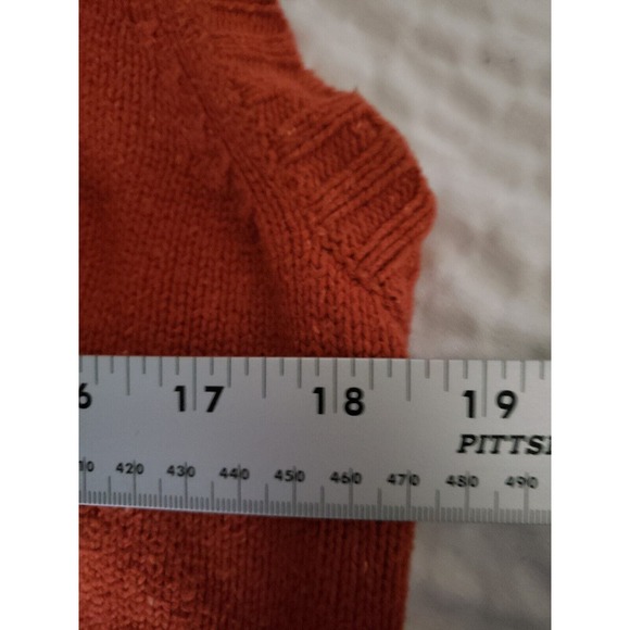 EDDIE BAUER‎ Womens Angora Blend Sweatshirt Vest Sz Large Rust Wooden Buttons - Picture 7 of 9